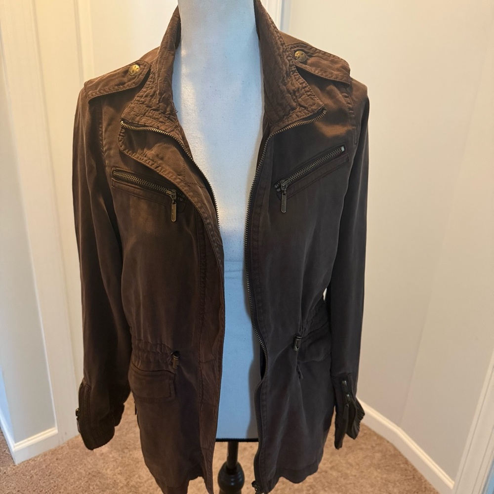 Max Jeans Brown Utility Jacket with Versatile Design nwot